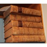 Five leather bound volumes, Waverley Novels