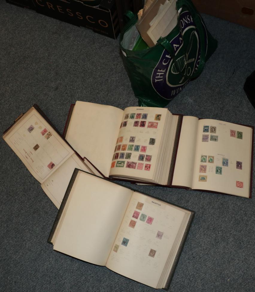 Four stamp albums and three envelopes containing various (qty)
