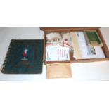 A box of French stamps; loose stamps; and a Berck catalogue, US, Commonwealth and UK