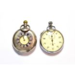 A silver half hunter pocket watch and a chrome plated Garrard stopwatch (2)