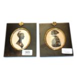 Two early 19th century silhouette portraits of ladies, in period frames (2)