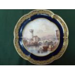 A Copeland porcelain plate decorated with a Venetian scene; together with another (2)