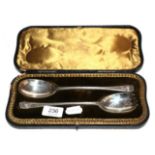 A cased pair of Edward VII silver salad-servers, by Jackson and Fullerton, London, 1903, retailed by
