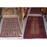 A Baluch prayer rug, the camel field with Tree of Life enclosed by multiple borders, 160cm by