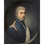 Follower of Lemuel Francis Abbott (1760-1802) Portrait of Colonel Plunkett in a feigned oval Oil