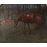 Follower of William Joseph Shayer (1811-1891) Hunting scene with dismounted horse Oil on canvas,