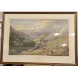 Charles Jones Way RCA (1835-1919) The Leader Valley Watercolour heightened with white, 45cm by 73.