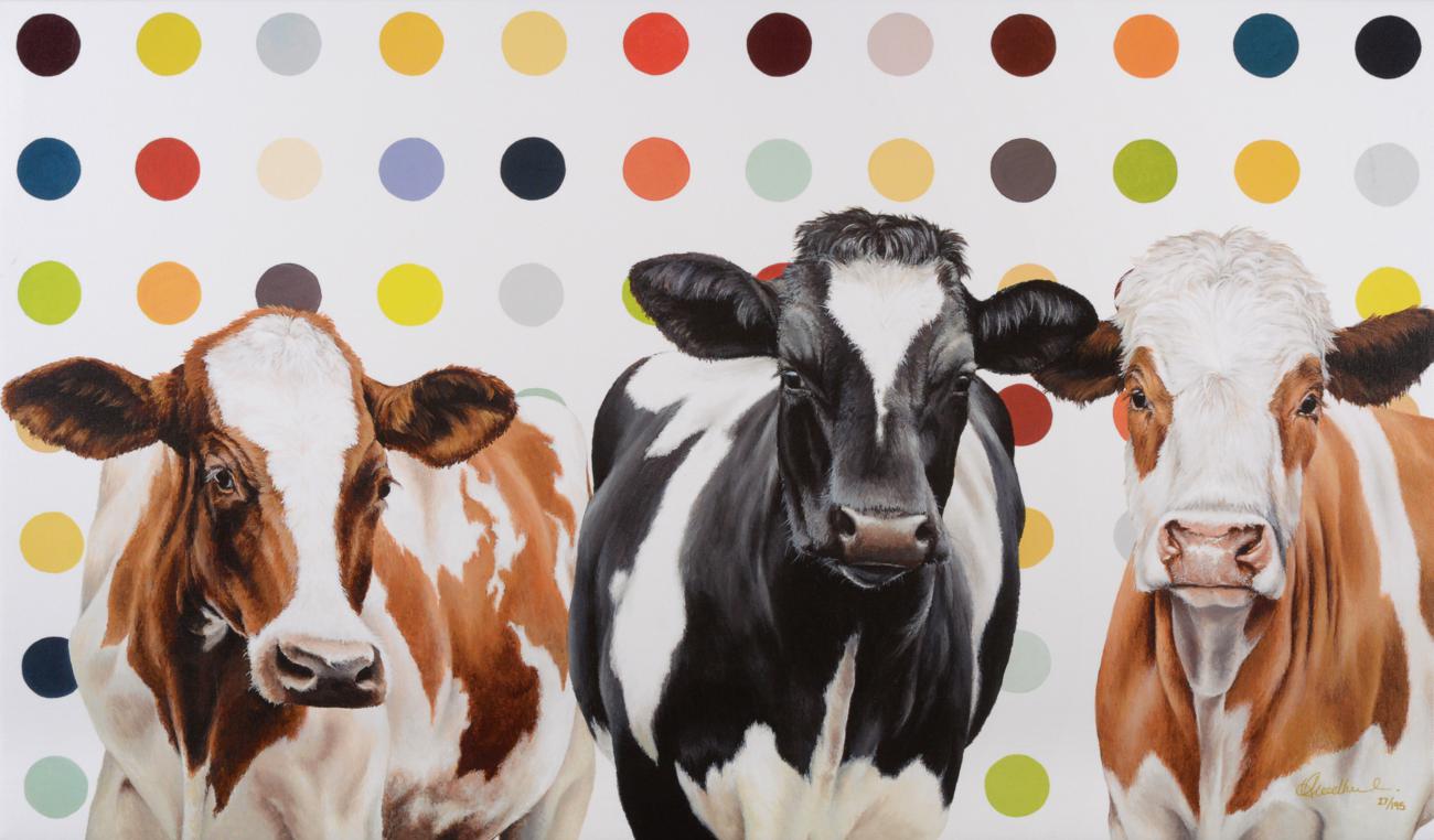 Hayley Goodhead (Contemporary) ''Damien's Herd'' Signed, and numbered 27/195, giclee print, 51cm