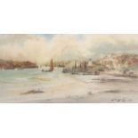 Thomas Swift Hutton (1865-1935) ''Entrance to the Tyne'' Signed and dated 1898, watercolour, 21cm by