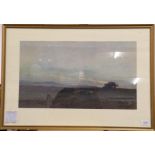 William Lee-Hankey RWS, RI, ROI, RE, NS (1869-1952) Dawn on moorland with sheep grazing Signed,