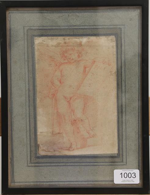 Italian School (18th century) after Guido Reni Study of a Putto, with a costume study verso