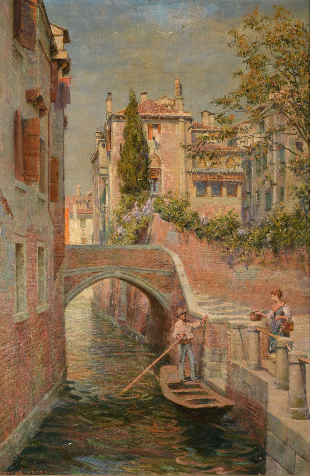 Trevor Haddon (1864-1941) ''Near San Cristoforo, Venice'' Signed, inscribed verso, oil on canvas,