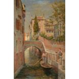 Trevor Haddon (1864-1941) ''Near San Cristoforo, Venice'' Signed, inscribed verso, oil on canvas,