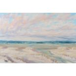 Tom Barron (Contemporary) ''Findhorn Sands II'' Signed, inscribed verso, oil on canvas, 60cm by 90cm