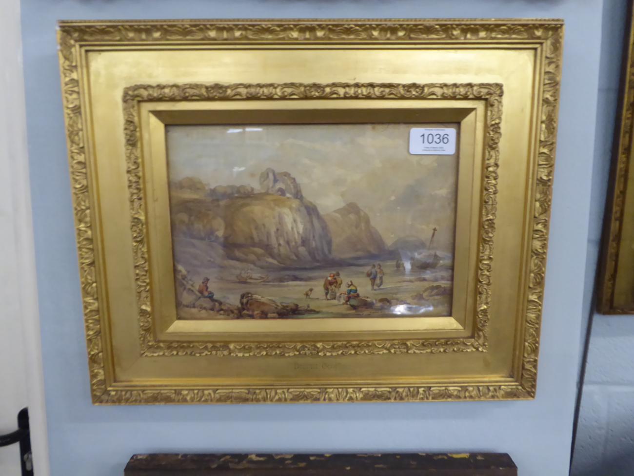 David Cox RWS (1783-1859) Fisher folk on the beach Signed, watercolour, 16.5cm by 24cm Provenance: C - Image 2 of 4