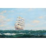 Attributed to Henry Scott (1911-2005) Clipper at sea Bears signature, oil on canvas, 39.5cm by