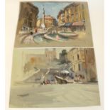 John Barrie Haste (1931-2011) ''Rome, Spanish Steps'' Signed and inscribed, watercolour heightened