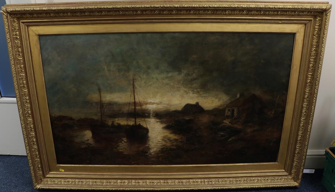 G H Ride (19th century) ''Sunset, sketch near Port St.Mary, Isle of Man'' Signed, inscribed verso (