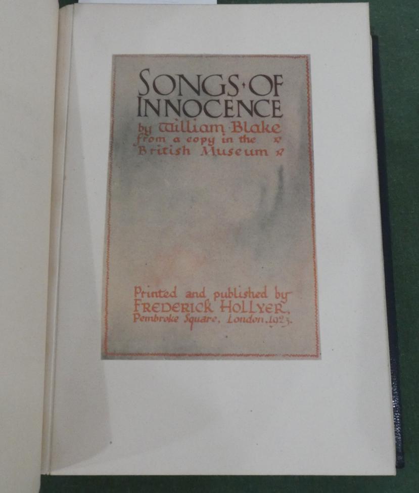 Blake (William) Songs of Innocence. Frederick Hollyer,1923, numbered limited edition of 50 copies, - Image 3 of 8