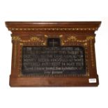 Haggard (H. Rider) An oak framed memorial plaque inscribed 'In the Church where he loved to worship,