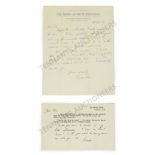 Lowe (George) Mixed Type and Autograph Letter Signed, no date, inviting 'Sue' to a private showing