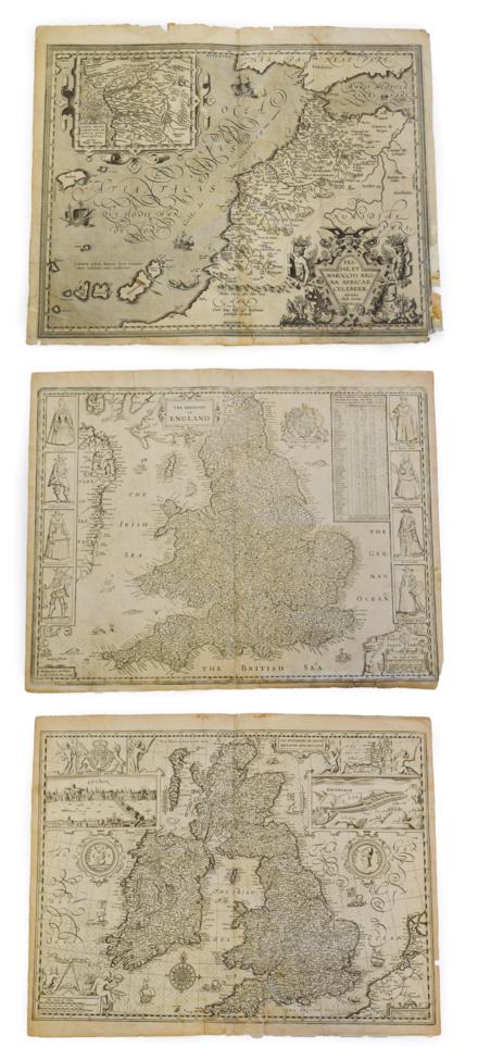 John Speed 'The Kingdome of Great Britaine & Ireland', William Humble, 1653, uncoloured map,