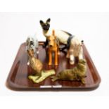 Beswick animals comprising: Airedale Terrier ''Cast Iron Monarch'', 962, English Setter ''Bayldone