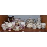 A large quantity of 19th century Sunderland lustre wares and Spode bat printed wares, with others (
