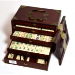 A cased Mahjong set