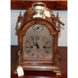 A mahogany striking table clock, dial bearing a later inscription John Fladgate, London (later