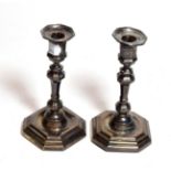A pair of Silver candlesticks, Manoah Rhodes & Sons Ltd, London 1923