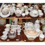 Five trays of 18th and 19th century mostly English porcelain including New Hall, Spode and other,