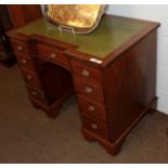 A George III mahogany kneehole desk, 98cm wide