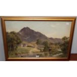 Isaac Cooke, river landscape in North Wales, signed, watercolour