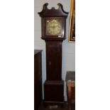 ~ An oak thirty hour longcase clock,signed David Phillip, Lantrisaint square brass dial with