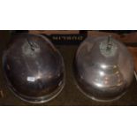 Two silver plated meat domes