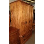 A Laura Ashley reproduction double door wardrobe, 126cm wide and a quantity of furnishing prints and