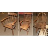 Three 19th century country chairs