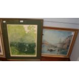 Alan Lumsden, Beauty of Bath, signed and inscribed woodblock print; together with a watercolour of
