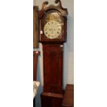 ~ A mahogany eight day longcase clock, painted dial signed D.Greig, Perth, early 19th century