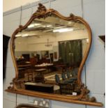 A mid 19th century gilt framed over mantel mirror, 104cm high