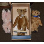 A modern Steiff 1911 replica teddy bear (certificate and boxed); a modern Steiff commemorative teddy