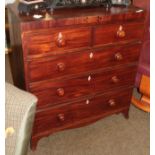 A George III mahogany four height chest of drawers, 103cm high by 91cm wide by 45cm deep