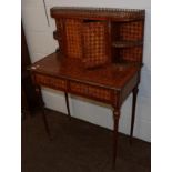 A gilt metal mounted marquetry bureau de dame