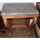 A marble topped console table