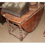 An early 18th Century oak gateleg table