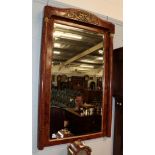 A 19th century gilt metal mounted burr walnut hall mirror