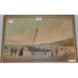 C J Midgley (19th century) North eastern beach scene, possibly Whitby, signed and dated 1878, oil on