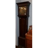 ~ An oak eight day longcase clock, square brass dial signed Jn Owen Llanhurst, 18th century,