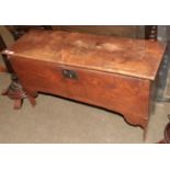 An 18th century oak six plank sword chest